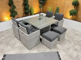 4 And 6 Seat Rattan Furniture Cube Sets