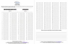 200 question test answer sheet with