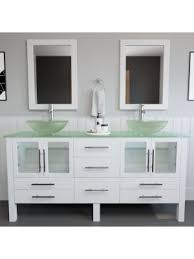 The vista collection of ceramic bathroom sinks from ruvati offers timeless allure for your bathroom vanity. 18 White Wood W Glass Vessel Sink Vanity Ttc737bw