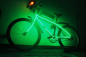 homemade electric bike with neon lights