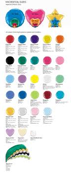 Microfoil Colour Chart With Sizes Balloon Elegance