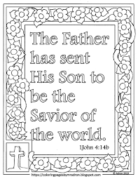 Add this coloring page to your cart and checkout for free to download the printable pdf file. Print And Color 1 John 4 14 Page The Father Has Sent His Son Bible Verse John 4 14 Free Printable Coloring Pages 1 John