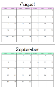 Customizable Monthly Calendars Printable Free