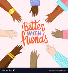 friendship card diverse friend hands