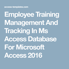 To keep track of training records with access, create a table for the employee's record and a separate table for training codes. Employee Training Management And Tracking In Ms Access Database For Microsoft Access 2016 Access Database Employee Training Inventory Management Templates