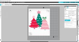Print Cut Glitter Christmas Tree Stickers