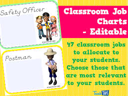Classroom Job Charts Editable Teacher Resources And