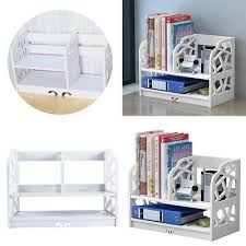Bigso white stockholm desk accessory organizer. White Desktop Bookshelf Display Shelf Rack Bookcase Home Office Desk Organizer Ebay