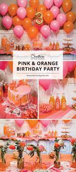 pink orange birthday party cristin