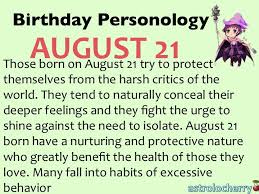 Birthday Personology August 21 Sun Leo Virgo Ruling Planet