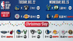 Hotness score is determined by our custom formula that evaluates the relative rankings of the two teams playing, as well as how closely contested we expect the game to be. Nba Releases National Tv Schedule For Opening Night Christmas Nba Com