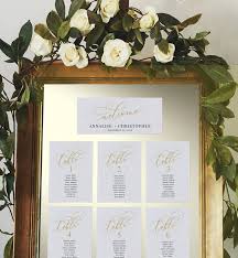 Gold Wedding Seating Cards Template Table Allocation Cards