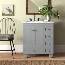 This gray double sink bathroom vanity is a single continual sink beneath two faucets, great for. Shallow Depth Bathroom Vanities Home Design Outlet Center Blog