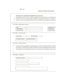 Leave Of Absence Template Employee Leave Request Form Template