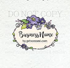 Show off your brand's personality with a custom floral logo designed just for you by a professional designer. 1490 2 Purple Flower Logo Whimsical Border Logo Doodle Frame Logo Business Logo Photography Logo Boutique Watermark Floral Frame