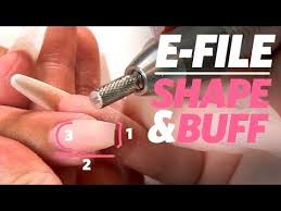 buff acrylic nails with an e file