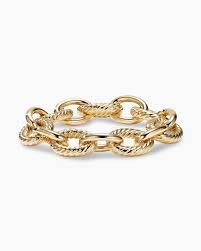 oval link chain bracelet in 18k yellow
