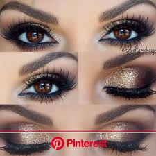 gold smokey eye shimmer makeup