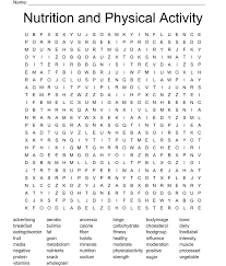 physical activity word search