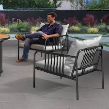 Black Wicker Outdoor Lounge Chair