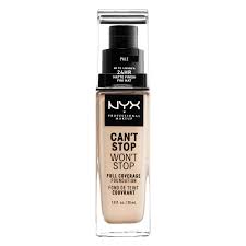 nyx professional makeup can t stop won t stop full coverage foundation 01 pale