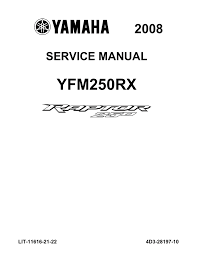 Yamaha Raptor 250 Service Manual Manualzz Com