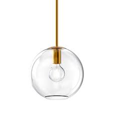 Aria 10 Clear Globe Pendant Polished