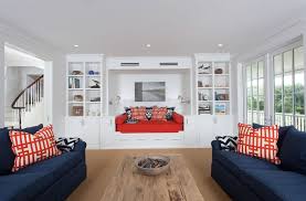Red And White Living Room Interior Designs