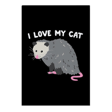 i love my cat opossum garden flag