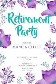 Floral Retirement Party Poster Template Click To Customize