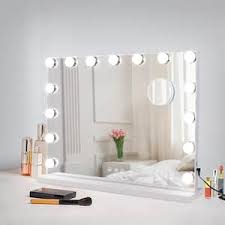 white vanity mirror with 15 lights led