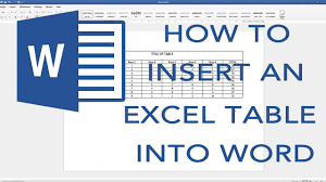 how to put an excel table into word