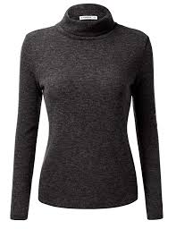 J Tomson Womens Basic Long Sleeve Pullover Turtleneck Sweater