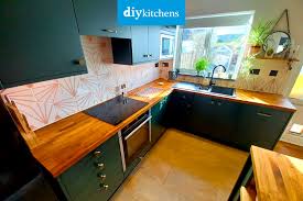 modern green smooth painted real kitchens