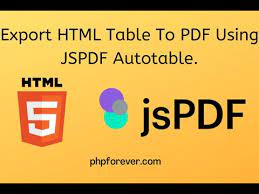 export html table to pdf using jspdf