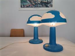 Blue Cloud Mushroom Table Lamps By