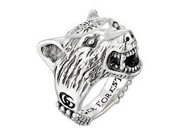 Gucci Anger Forest Wolf Ring Silver Ring Gucci Unisex