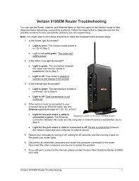 Verizon 9100em Router Troubleshooting Manualzz Com
