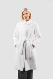 Full Length White Mink Fur Coat Real