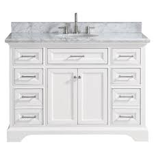 Enjoy free shipping & browse our great selection of bathroom fixtures, vanity tops, vessel sinks and more! Home Decorators Collection Windlowe 49 In W X 22 In D X 35 In H Bath Vanity In White With Carrera Marble Vanity Top In White With White Sink 15101 Vs49c Wt The Home Depot