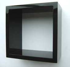 Gloss Black Wall Cube Shelf 20x20x10cm