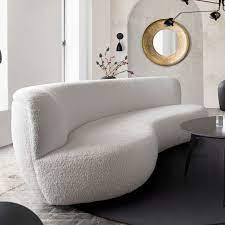 simone boucle curved sofa chair