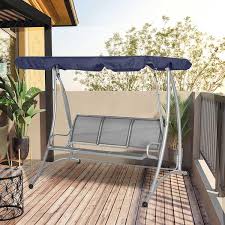 Blue Metal Patio Swing Seats