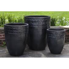 large glazed ceramic planters graphite