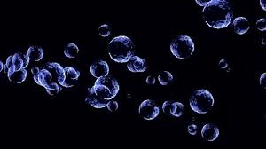 Dark Blue Flying Bubbles Background Motion Footage Composition With Dark Blue Bubbles On Black Background Abstract Background Consisting Of Moving Luminous Particles