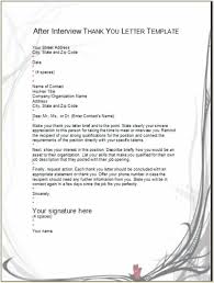 After Interview Thank You Letter Template Examples Samples