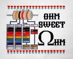 Ohm Sweet Ohm Cross Stitched Resistor Reference Chart