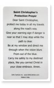 st christopher protection prayer card