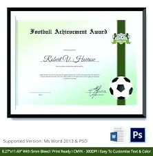 Football Award Certificates Template Sports Certificate Psd Free