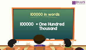 100000 in words how to write 100000